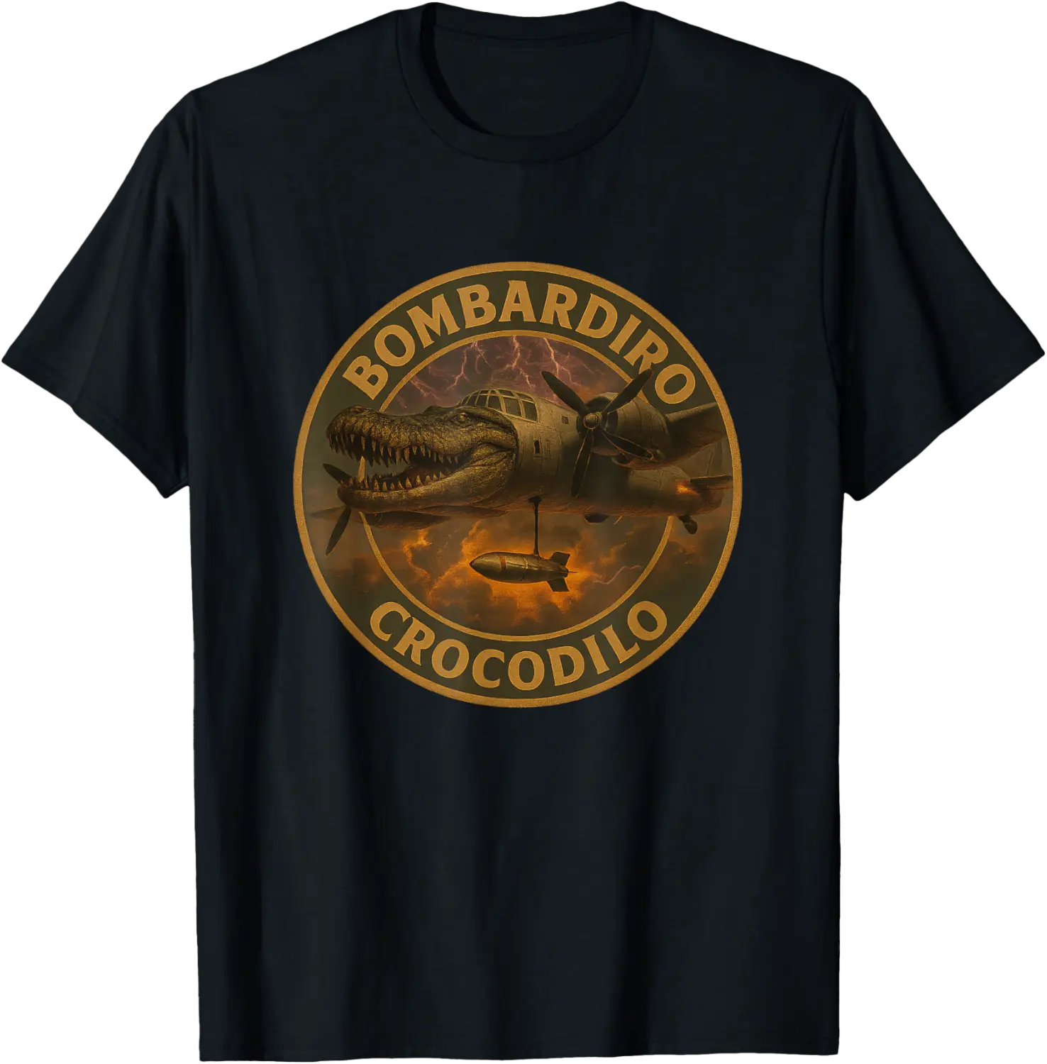 Bombardiro Crocodilo Meme Plane Crocodile Italian Brainrot T-Shirt - Sabrinasmitl Shop 39B0F9GPNBWN