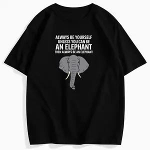 Unisex Casual Cotton Tee – Relaxed Fit with Unique Elephant Motivational Saying