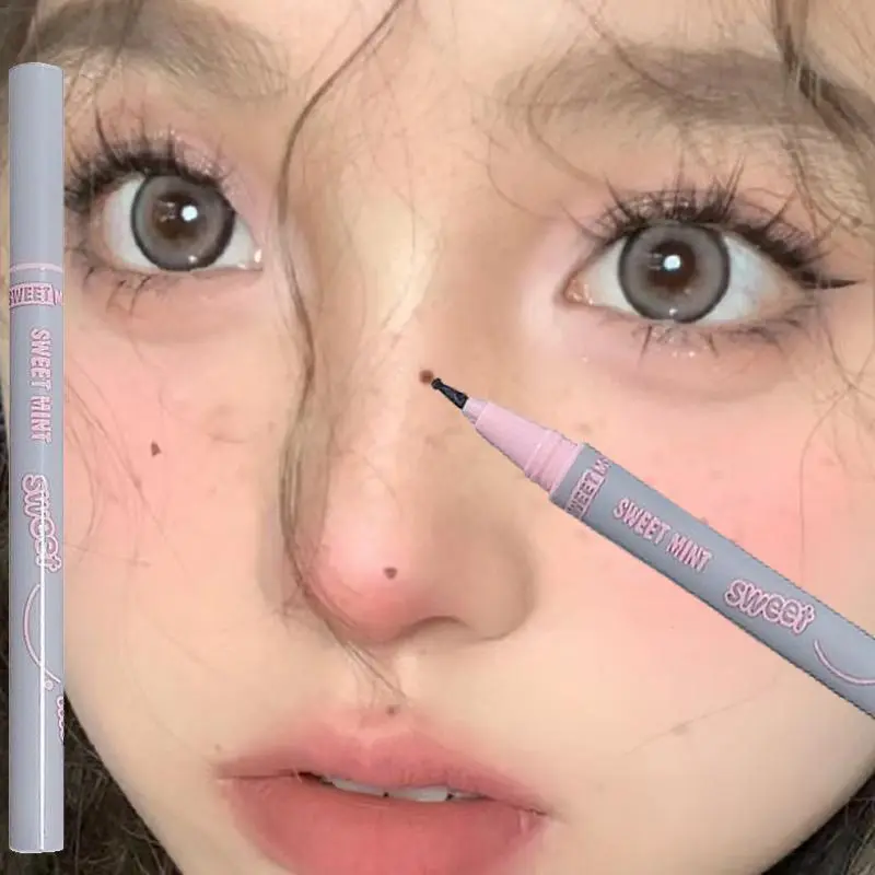 Face Fake Freckles Pen Natural Liquid Tear Mole Pen Amber Brown Dot Spot Concealer Pen Lifelike Cheek Spots Tint Makeup Tool