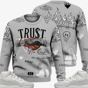 11 Grand Finale Sweatshirt, Grand Finale 11s Outfits Shirt, Trust No One Outfits Streetwear Unisex Sneaker Matching Sweatshirt Clothes Fabric