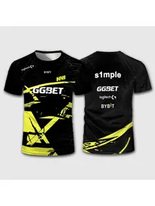 S1mple NAVI Jersey CSGO Men's and Women's Short sleeved 3D Printed Sports T-shirt CS2 Major Esports Training Uniform for Fans