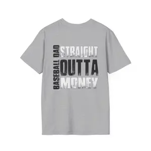 Bench'd Graphic T-shirt Design For Dads | "Baseball Dad: Straight Outta Money"
