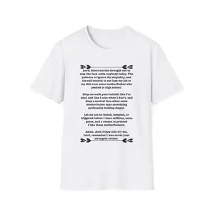 ClancyTees Serenity Prayer T Shirt Funny Profane Graphic Tee Sarcastic Office Humor Shirt