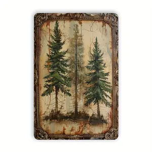 Vintage Pine Trees Metal Sign Rustic Wall Decor 8x12 Inches for Home Office Cafe Bar Indoor Outdoor Nature Themed Decoration Perfect Gift Idea for Men Women Nature Lovers