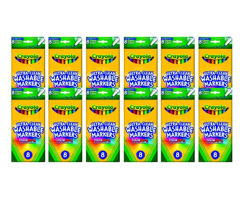 Crayola® Washable Thin Line Markers (Classic) (12 Pack)