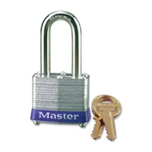 212 MAIN Long Shackle Steel Padlock, 1.5 in. Shackle, Heavy Duty Dual Lever Anti-Theft Security Lock, Rust Proof for Automotive & Motorcycle Use