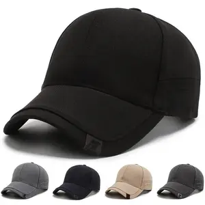 Men's Black Baseball Cap - Minimalist Casual Sun Protection Hat for Outdoor & Daily Wear