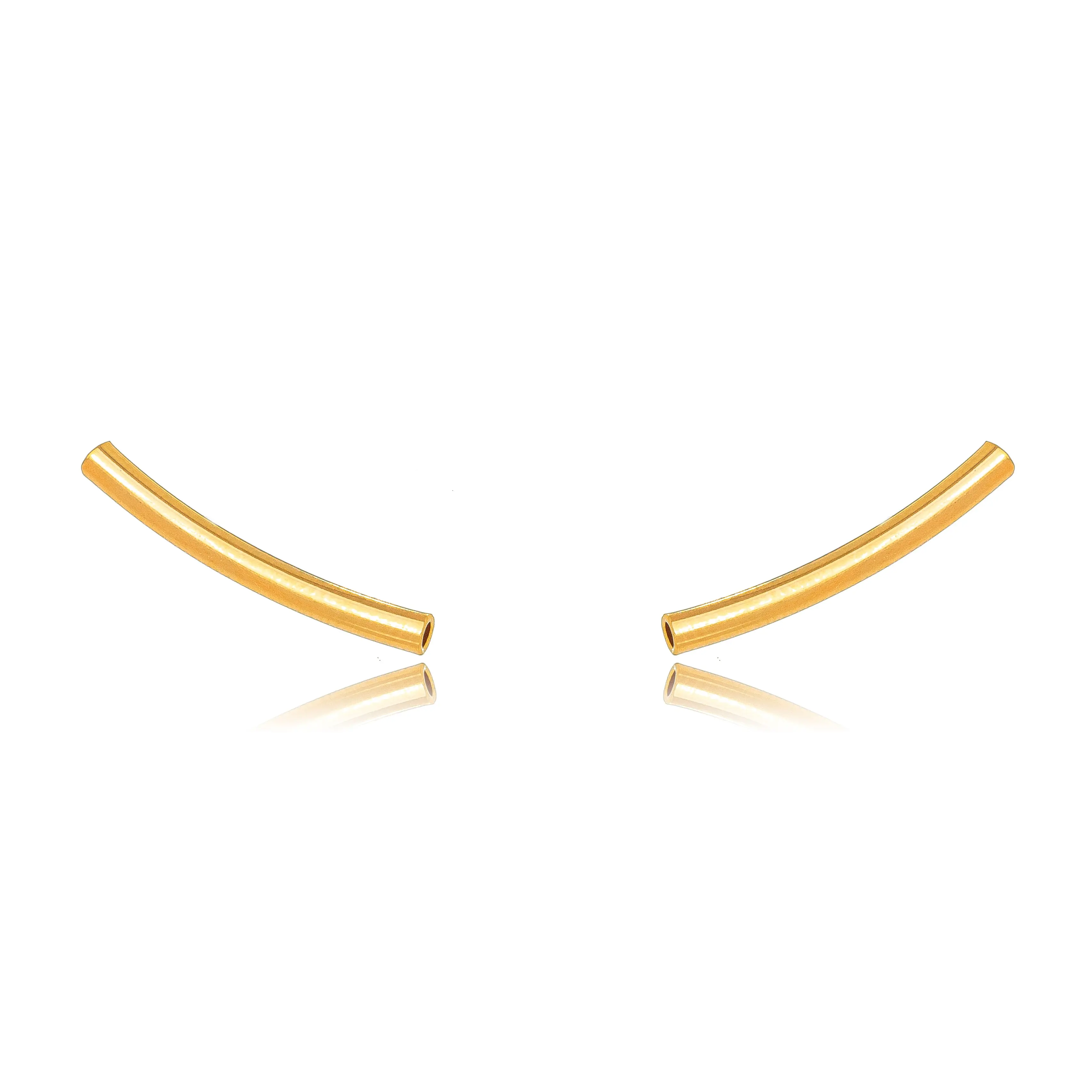 Smooth Tube Earrings - 18k Gold Plated
