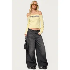 Skater Girl Washed Low Rise Baggy Jeans
