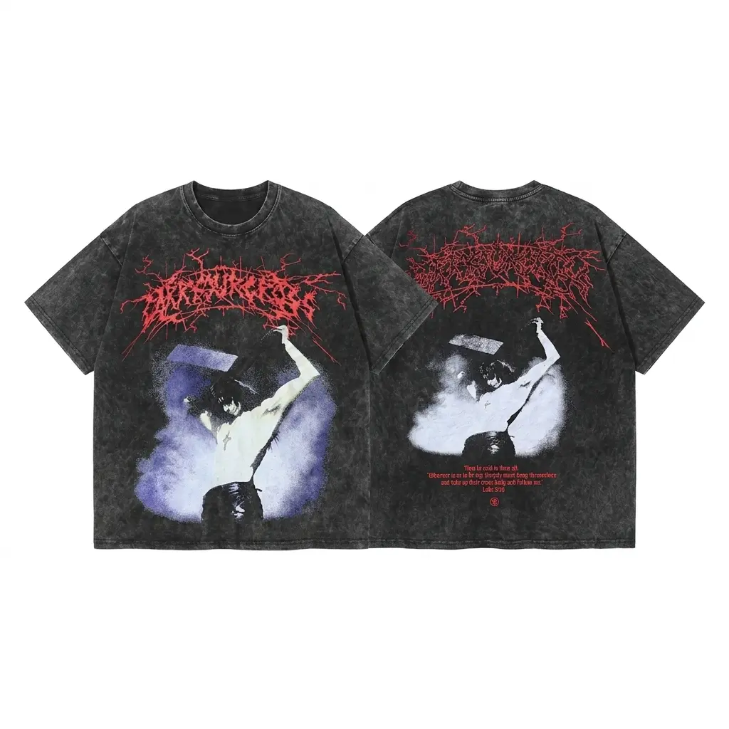 Two Side Hellstar Raise Hell Tee Men's Cotton Short Sleeve Black/Gray Washed T-shirt Reprint S-3XL