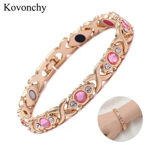 Elegant Magnetic Bracelet for Women, Adjustable Rhinestone Alloy Bangle, Fashion Jewelry Gift for Mom, Wife, Girlfriend