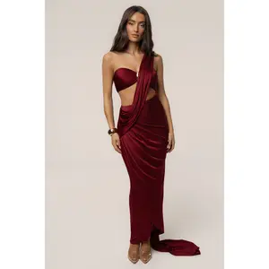 Burgundy Love And Legacy Draped Dress
