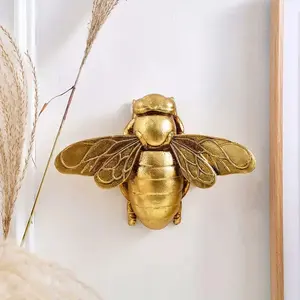 Vintage Gold Resin Bee, Tabletop or Wall whimsical home
