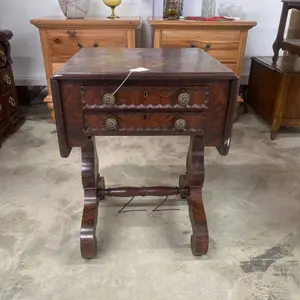 ANTIQUE DROP SIDES ENGLISH WORK TABLE