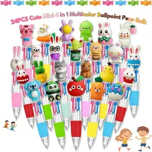 24PCS Cute Mini 4 in 1 Multicolor Ballpoint Pens Bulk – Cute Multicolor Pens for Kids with Easter Eggs, Easter Basket Stuffers, Egg Hunt Fillers, Classroom Party Favors and perfect fro kids play & gift