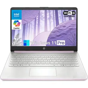 HP 14 Inch Student Business Laptop, Intel N150 CPU, 14" Anti-Glare, 4Up to 16GB RAM, 128GB UFS+MICROSDCARD, Wi-Fi 6, Copilot AI,Honey Lavender, Windows 11 Pro