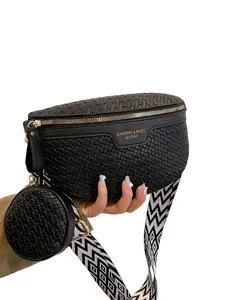 New Trendy Women's Chest Bag PU Leather, Fashion Wide Shoulder Strap Waist Pack, Large Capacity Saddle Bag, Versatile Crossbody Bag, Fanny Pack, Bum Bag, Zipper Belt Bag, Fashion Waist Packs