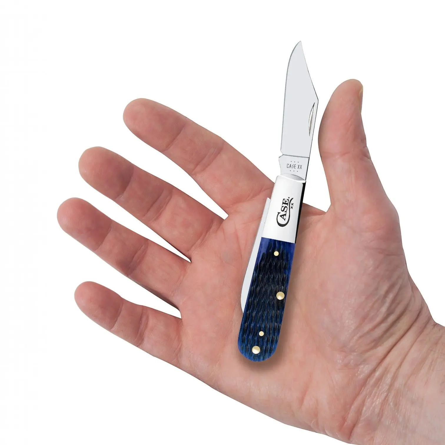 Case XX Barlow Folding Knife – Rogers Jig Navy Blue Bone Handles, Stainless Steel