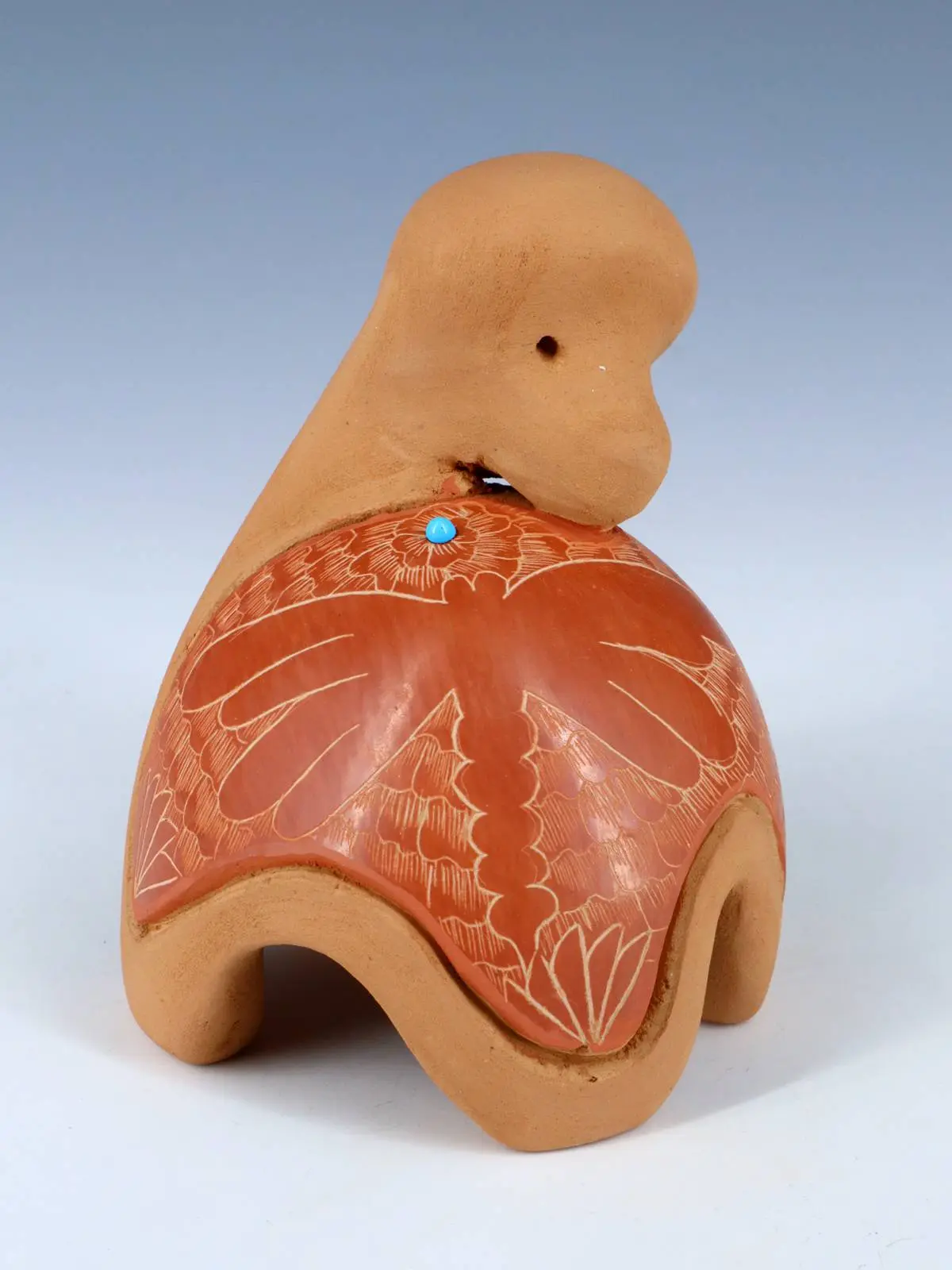 Santa Clara Pueblo Hand Coiled Pottery Turtle