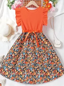 Holiday,Summer,TravelTween Girl's Floral Print Belted Dress