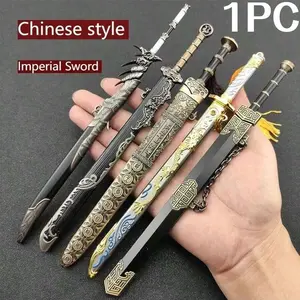 1 Piece 12cm 2026 New Ancient Chinese Weapon Full Metal Samurai Katana Sword Toy Model, Home Decor Ornament, Birthday Gift, Easter Gift, Christmas Gift