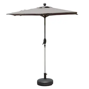Grey Rectangular Patio Umbrella with Crank Lift, Tilt for Backyard, Pool & Deck (Base not included) - W1859P320942