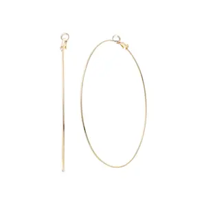 Demi Precious Fine Gold And Silver Plated Thin Wire Hoops With Hypoallergenic Lever Backs Classic Earrings