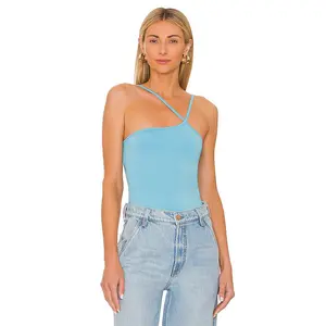 superdown Taryn Asymmetric Bodysuit in Blue