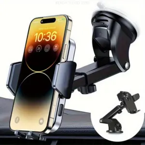 360 Degree Rotatable Car Phone Holder with Suction Cup, Car Phone Holder, Retractable Car Phone Mount, Universal Car Interior Accessories,Glass Suction Cup(FS)