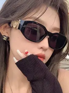 Zhao Ruth same style retro European and American style sunglasses polygonal Internet celebrity retro spice girl street high sense sunglasses women