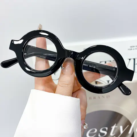 Fashion Retro Round Glasses for Men and Women, Vintage Style Glasses, Fashion Eyeglasses, Trendy Casual Glasses, Stylish Letter Print Frame, Simple and Versatile Daily Wear, Casual Fashion Accessory