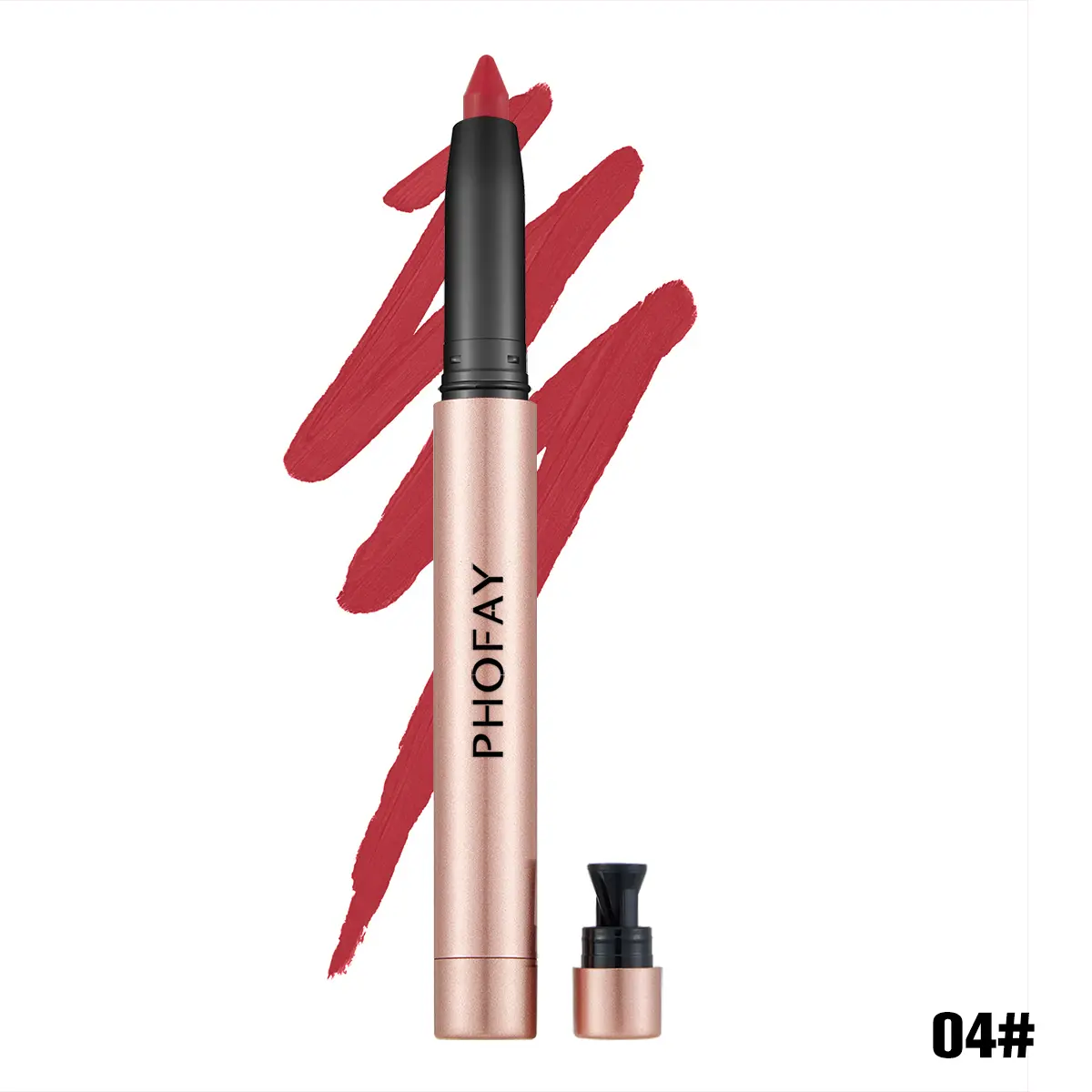 PHOFAY Matte Lip Liner 0.8g - Long-Lasting Lip Stain Pen, High-Pigment Velvet Lipstick with Built-in Sharpener, US Stock Fast Shipping