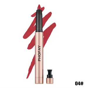 PHOFAY Matte Lip Liner 0.8g - Long-Lasting Lip Stain Pen, High-Pigment Velvet Lipstick with Built-in Sharpener, US Stock Fast Shipping