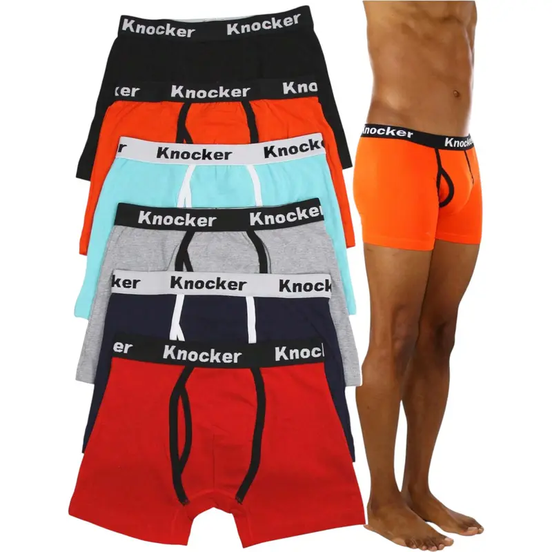 ToBeInStyle Men's Pack Of 2 Or 6 Assorted Sports Performance Boxer Briefs Elastic Fabric
