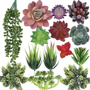 14pcs Fake Succulents Unpotted Realistic Textured Succulent Plants Mini Artificial Succulent Plants Faux, Premium Decor for DIY Crafting Home Floral Wall Garden Arrangement Office Decoration