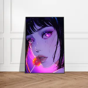Girl Midnight - Premium Semi-Glossy Paper Metal Framed Poster