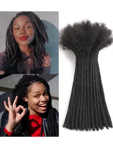 Real Human Hair Dreadlocks Extensions, Handmade Rasta Dreadlocks, 0.6cm Wide, Suitable for Men/women, Customizable Color