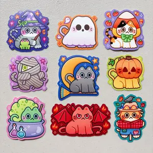 StickyRiceCo Halloween Cat Stickers Heavy Duty Waterproof Vinyl Wizard Ghost Mummy Broomstick Jack O Lantern Potion Cauldron Demon Scarecrow Designs for Laptops & More