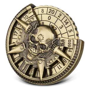 7-In-1 Skull Fidget Spinner Set, Dnd Dice Rotator, Polyhedral Dice, Durable Metal D&d Dice Set, Tabletop Games Accessories, Role Playing Game Starter Kit