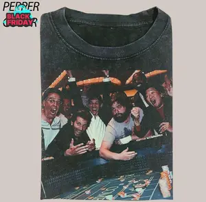Vintage The Hangover Playing Poker Crewneck T-shirt, Funny The Hangover Movie Tee Gift For Boyfriend Menswear Top Streetwear