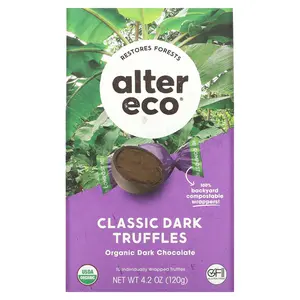Alter Eco Organic Classic Dark Truffles, Dark Chocolate, 4.2 oz (120 g)