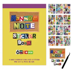 Ransom Note Sticker Book 28 Sheets 600+ PCS Large Format Collage Letters Precut for Journaling Scrapbooking