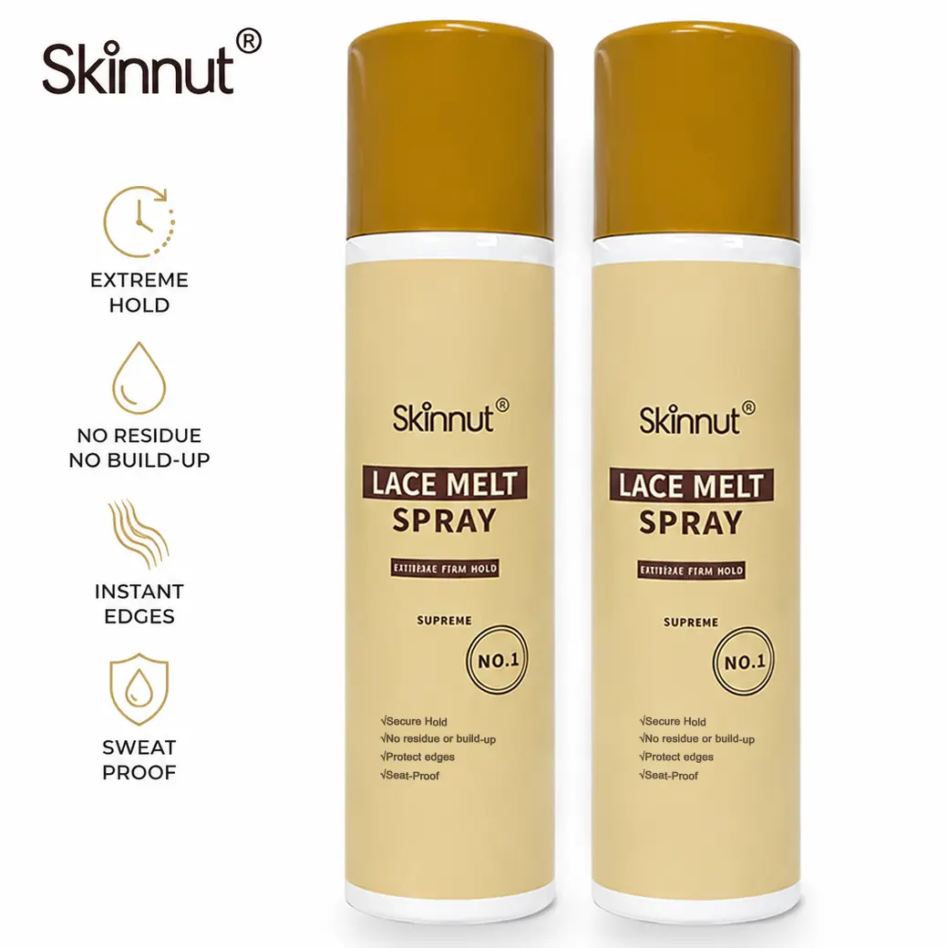 Skinnut Lace Melting Haircare Spray - 2pc (5.07oz/150ml Each), Flawless Seamless Invisible Hairline, Mild Long-Lasting Maximum Hold, Fast-Drying, No White Residue, Ideal for HD Lace Wigs