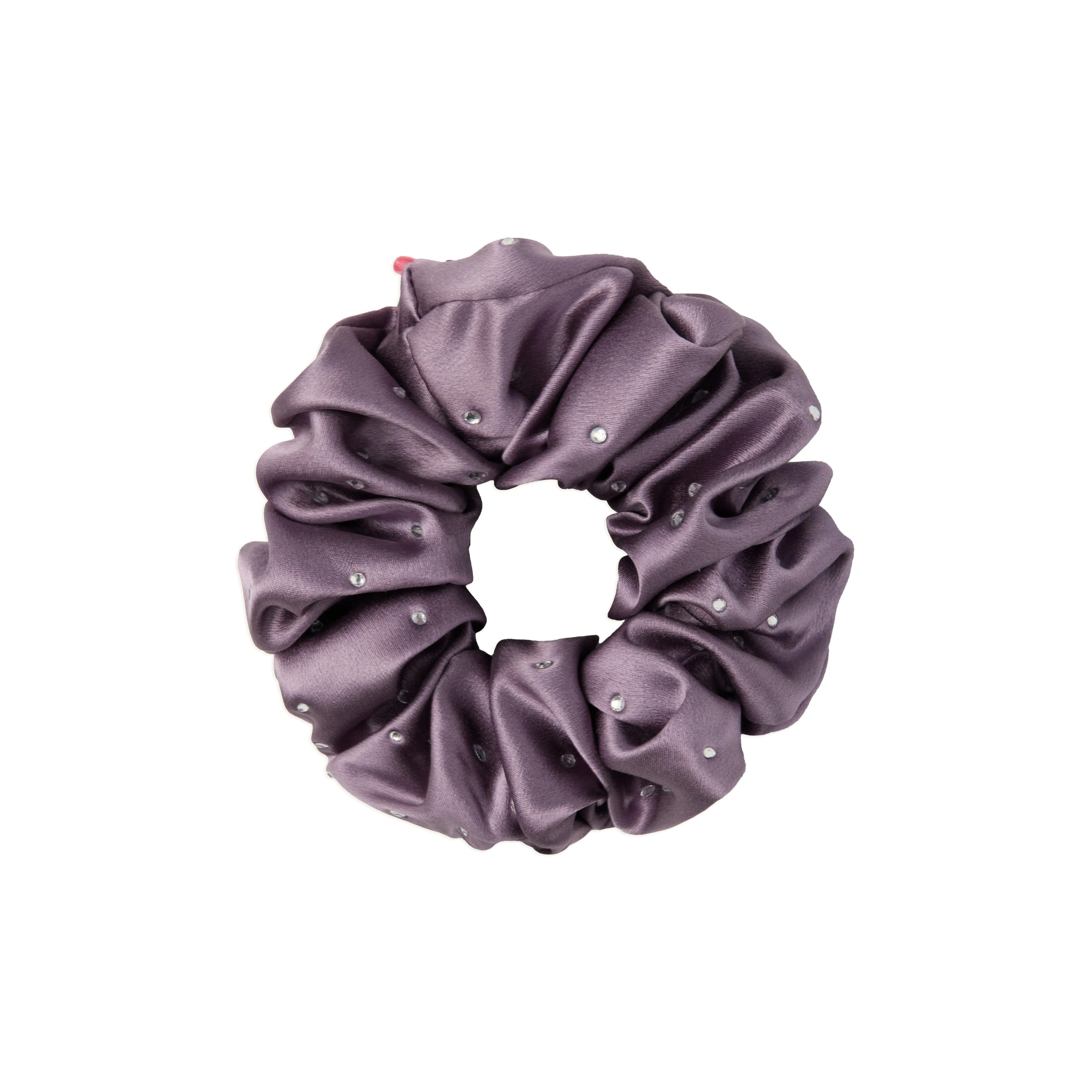 Crystal Twinkle Silk Scrunchie - Purple