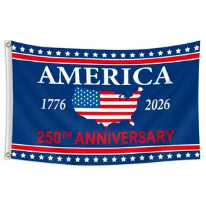United States 250th Anniversary Commemorative Banner, American Anniversary, Liberation, 1776-2026, 3x5 feet (90*150 cm), 2 metal eyelets, single-sided printing, suitable for indoor, outdoor, home, garden, lawn, room, party, decoration, party decoration ba