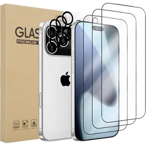 3 pack Screen Protector [6.9inch] compatible with  17 Pro Max, Tempered Glass with Installation kit, Case Friendly, Anti Scratch  Clear with Wipes & Dust Removers