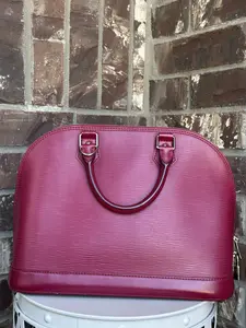 Pre-owned Louis Vuitton Leather Tote Bags Alma Handbag Epi PM Red Raspberry 69076