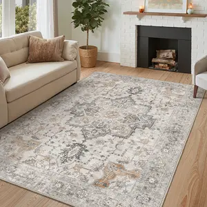 GENIMO Non Slip Area Rug for Living Room, Entryway, Bedroom, Kitchen and Corridor - Lightweight Mat, Machine Washable Low Pile Rugs