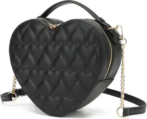 Heart Shape Satchel Crossbody Purse for women Zip Around  Bag