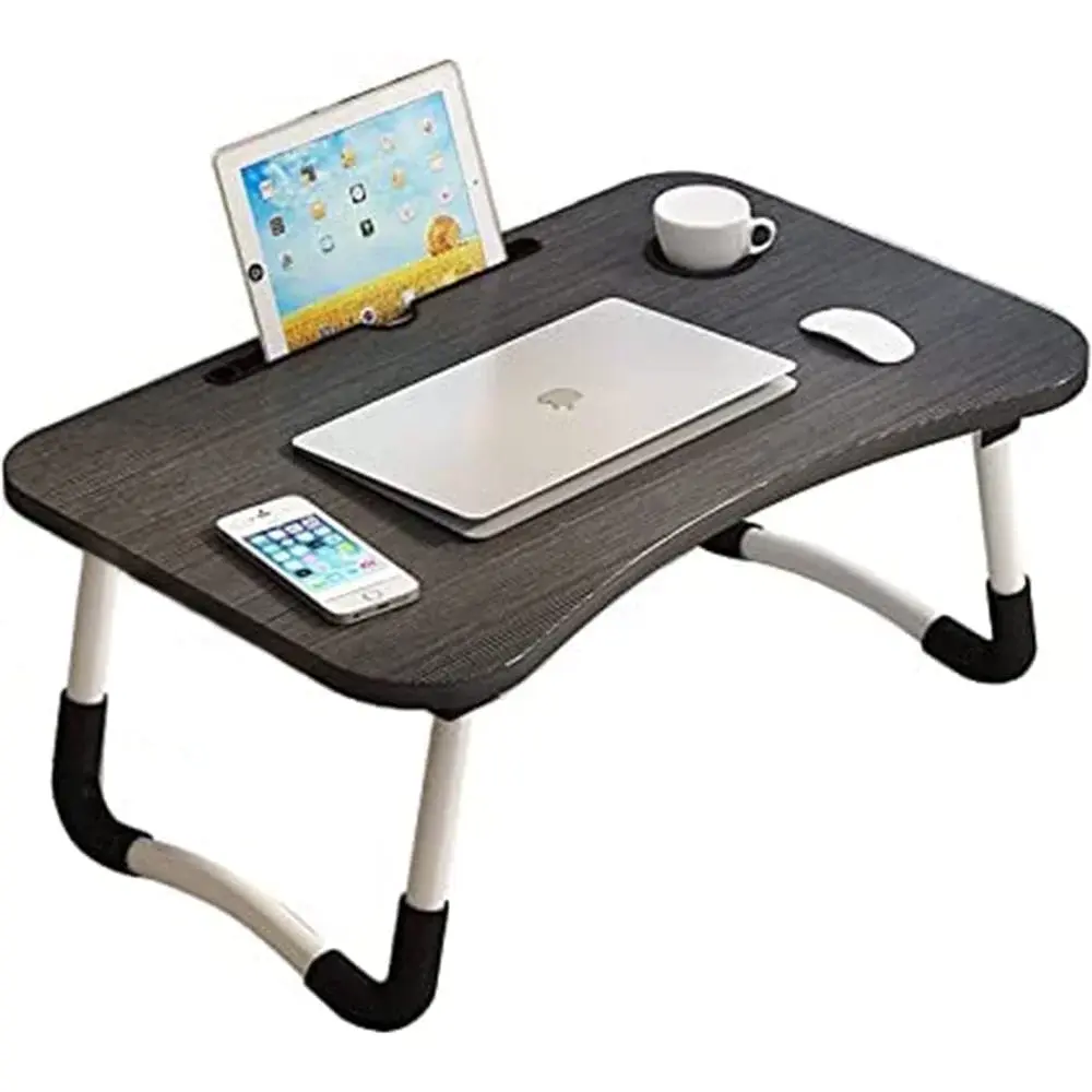 EZLap™ Foldable Laptop Desk – Portable Bed & Couch Workstation with Cup Holder + Tablet Slot | Adjustable Study Table for Work, School, or Travel | Lightweight, No Assembly kibhous